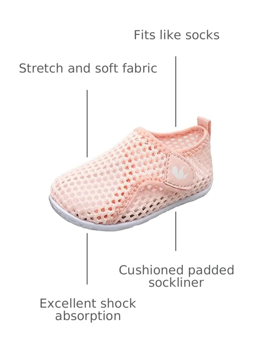 Kids Breathable Mesh Slip-On Shoes - Light Pink